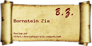 Bornstein Zia névjegykártya